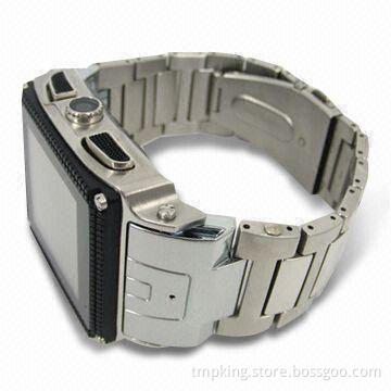 Waterproof Watch Mobile Phone, Quad Band with 1.5-inch TFT Display and Integrated Handsfree Speaker